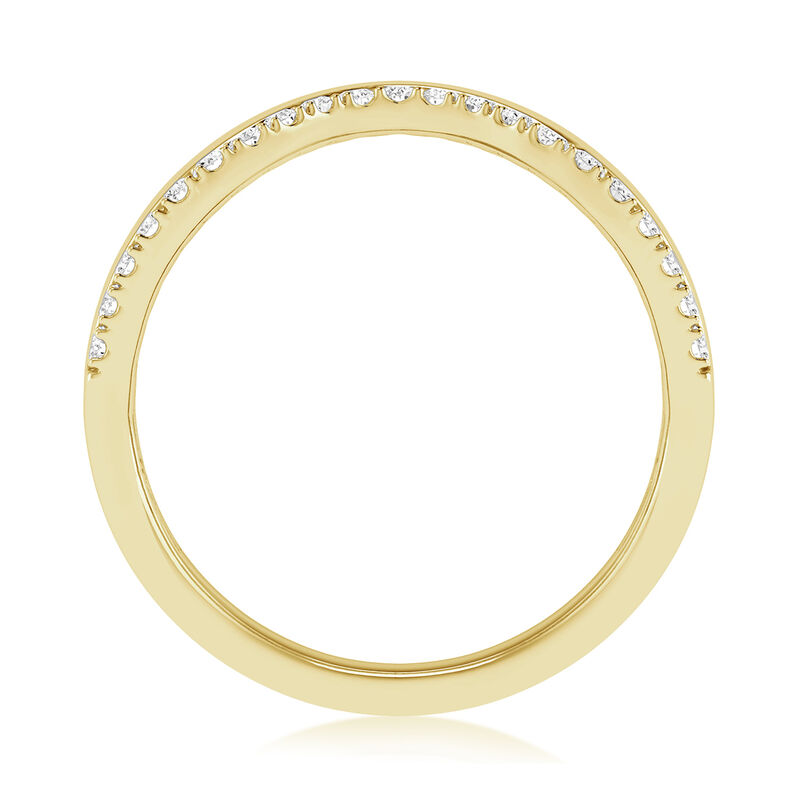 Lab Grown Diamond 1/5ctw. Round Contour Wedding Ring in 14k Yellow Gold image number null